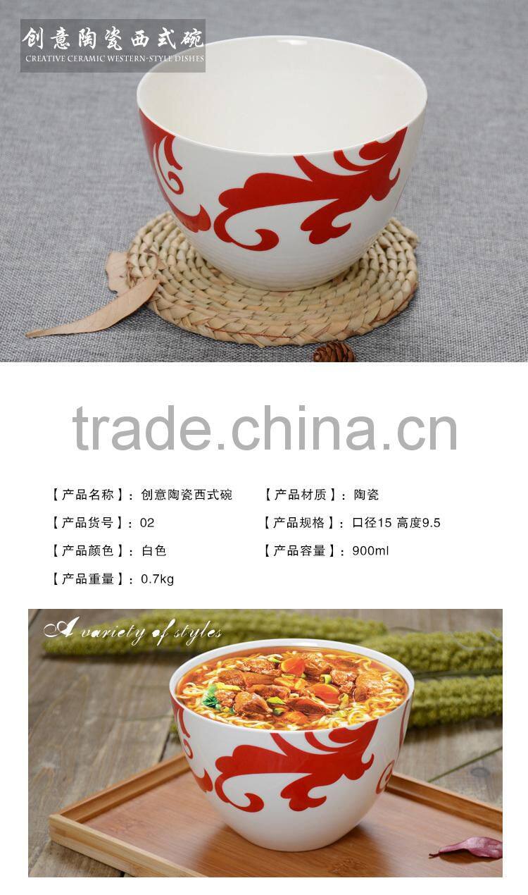 colorful ceramic bowl wholesale Chinese style custom printed ceramic bowl