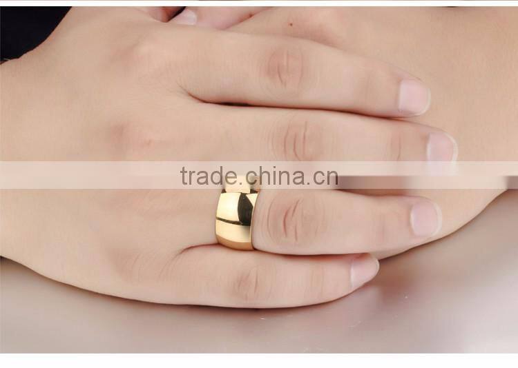 Cheap wholesale plain black stainless steel men rings