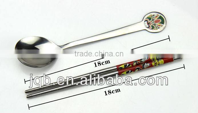 Chinese peking opera facial stainless steel cutlery set with paper box