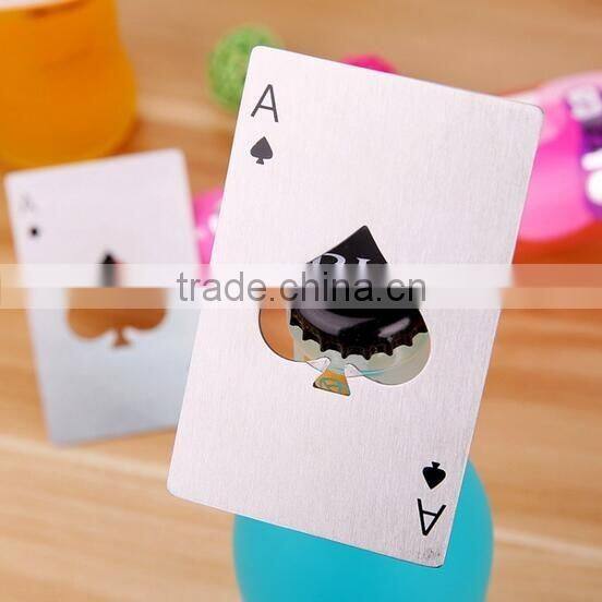 wholesale metal stainless steel poker shape beer bottle opener