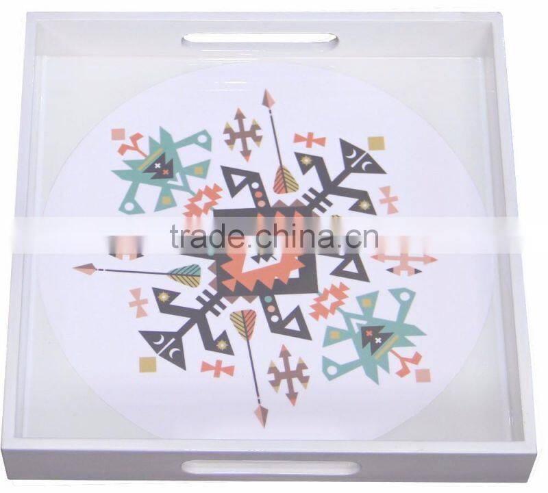 Square lacquered serving tray