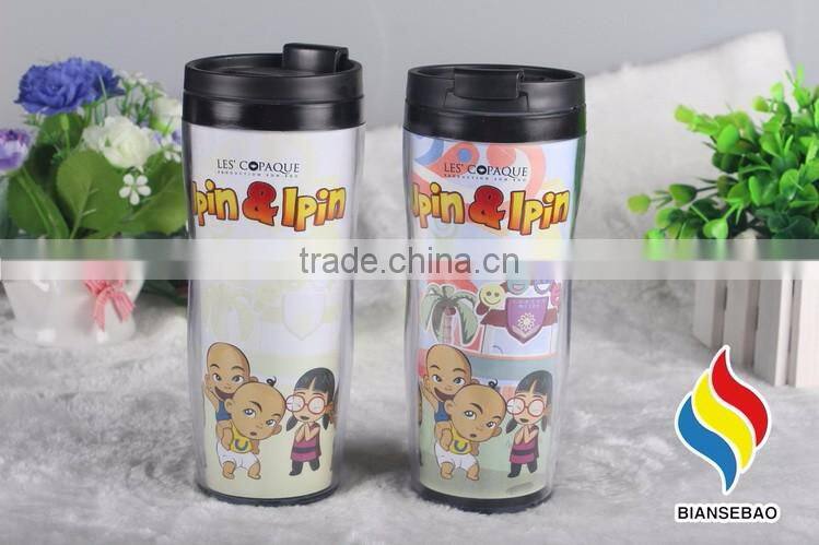 Customized plastic coffee cups mugs with lid