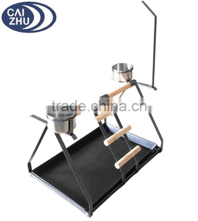 TABLETOP PARROT PLAY STAND WITH TOY HANGER AND FEEDER