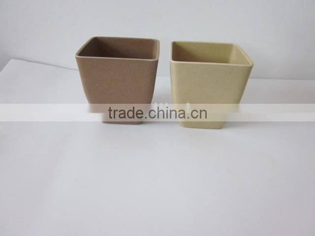 Family beautiful plastic flower pot/ garden pot bamboo fiber flowerpot