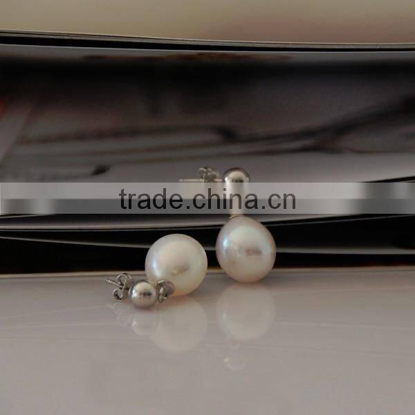 11-12mm freshwater latest design of pearl earrings