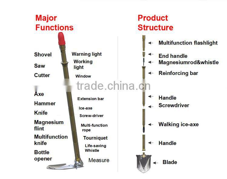 0outdoor Rescue Accessory ,camping hunting esssential pick dig shovel ,outdoor team sports kit