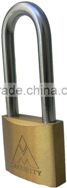 Long shackle brass padlocks