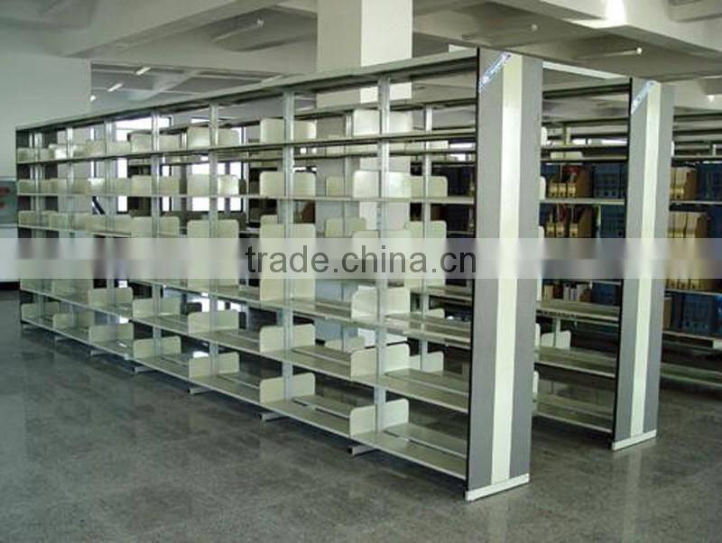 Popular 6 Layers School Library furniture Steel Book Store Shelves/Double Side Bookshelf