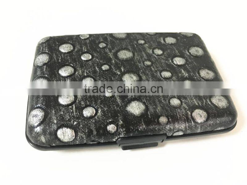 PU Leather Aluminum Wallet Business Card Holder, Credit Card Holder RFID Blocking