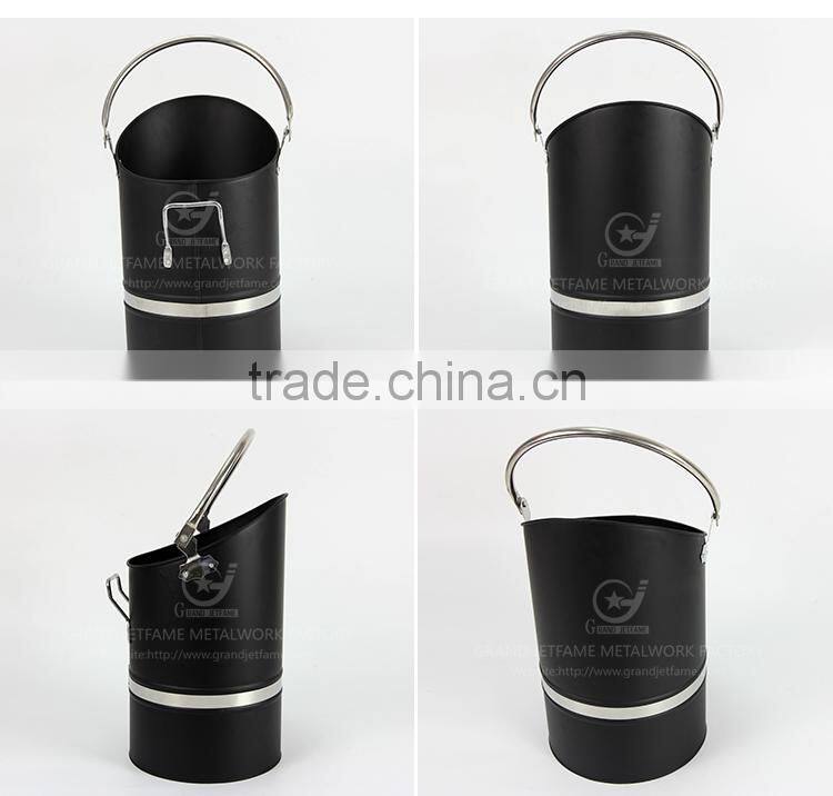 homeware powder coating black ash holder iron metal coal bucket