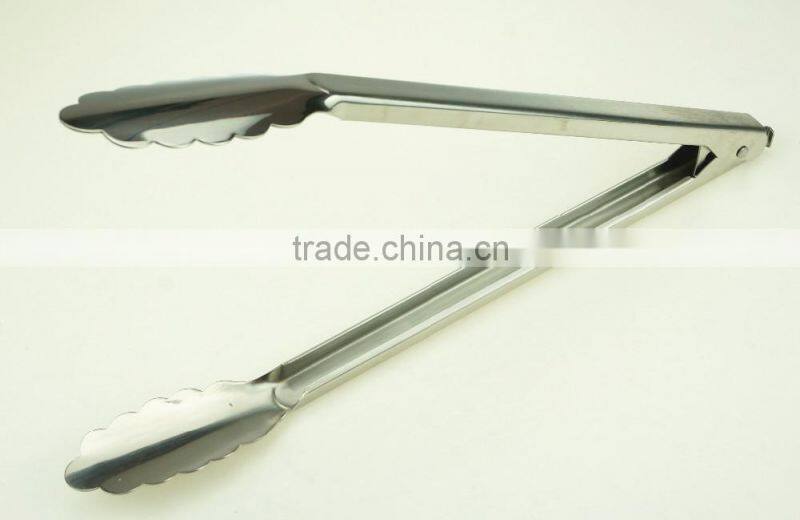 39060 12 Inch Heavy New Mould Stainless Steel Kitchen Tongs BBQ Grill Food salad Tongs