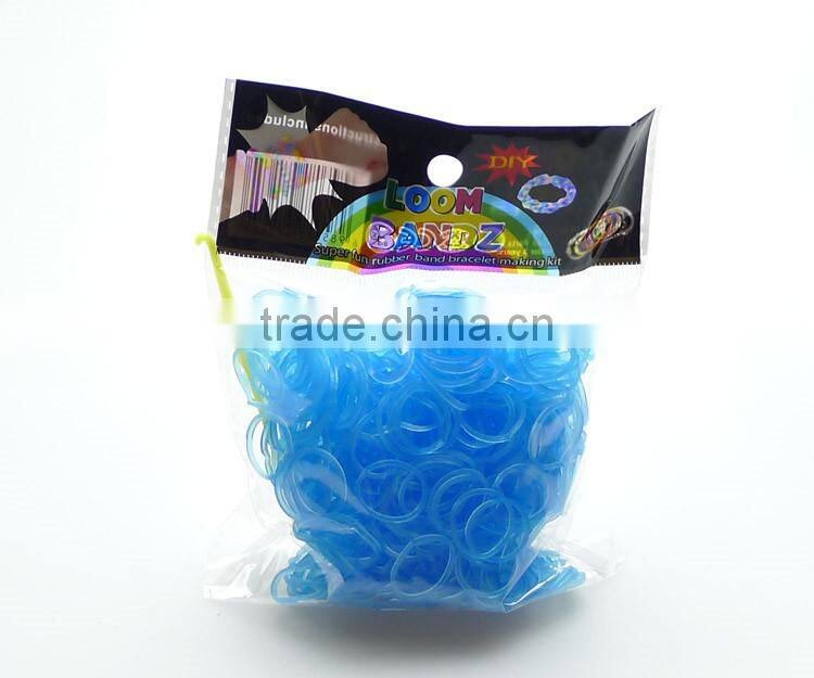 300pcs Rubber Bands/ Silicone Loom Rubber Band Loom Opp Bag Package 12-colors Candy Loom Refill Rubber Bands d2m