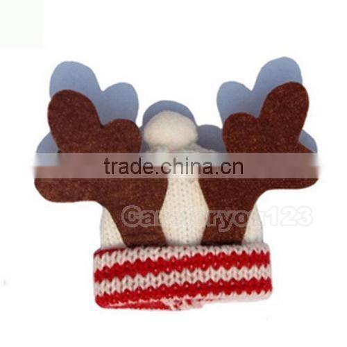 Lovely Wine Bottle elk Cover Xmas Santa Table Decor Christmas Bottle Cap Party Gift