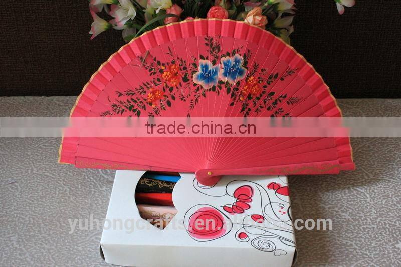 Spanish wood fabric fan for party