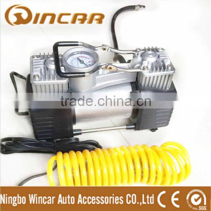 12V mini air compressor with repair kits hand case