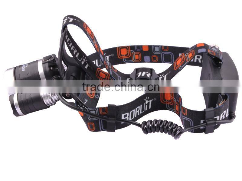 Boruit RJ-3000 3xT6 LED 920Lm 4 Mode High Power Rechargeable Headlamp