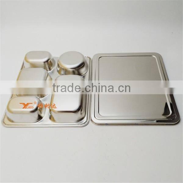304 custom stainless steel bento lunch box 5 compartment take-out food container for picnic