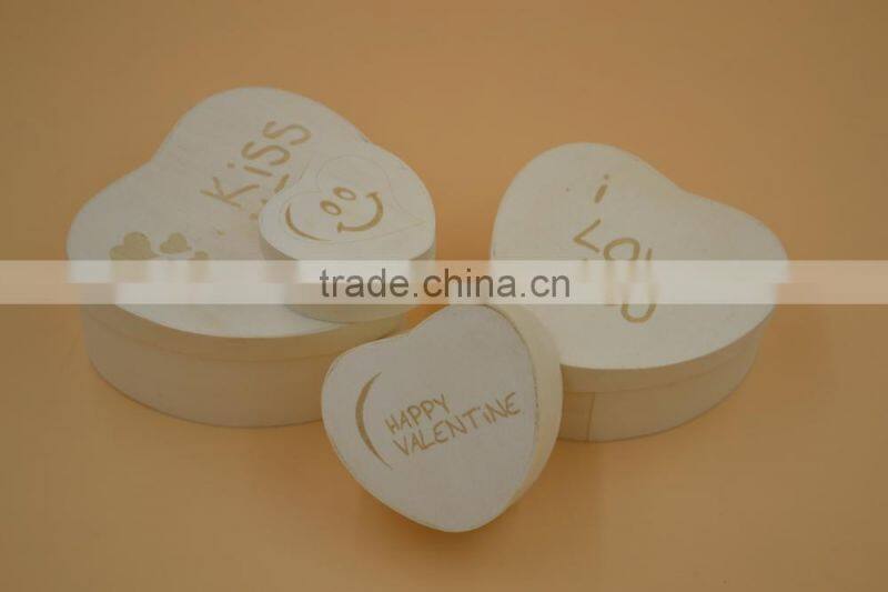heart shape pine wood box|printed box