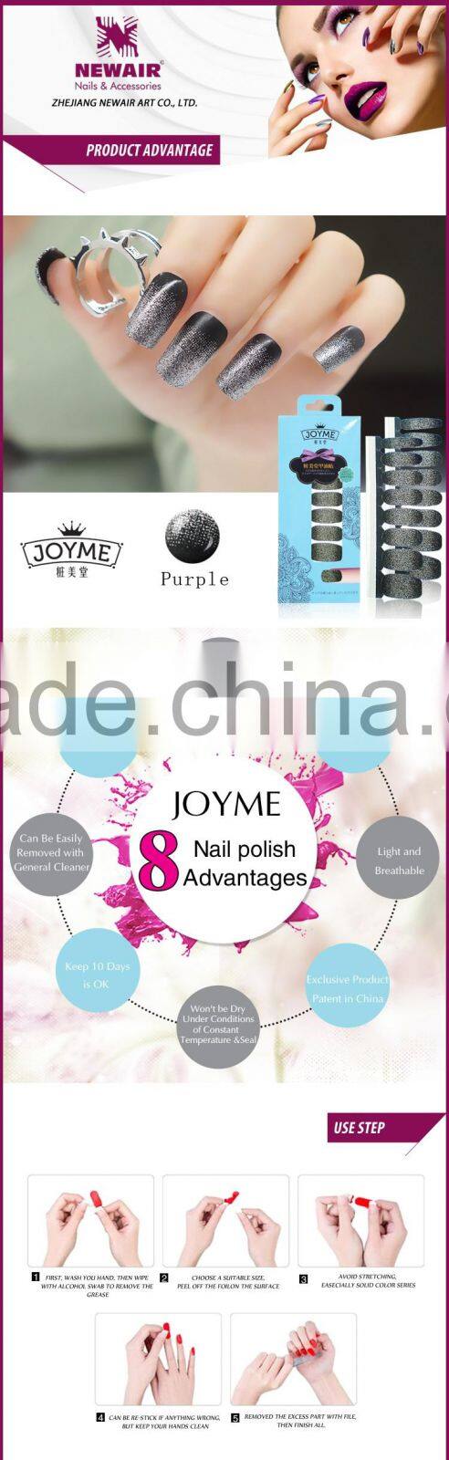 New Air Strip Pattern printed nail stickers polished wrap Colorful nail foils