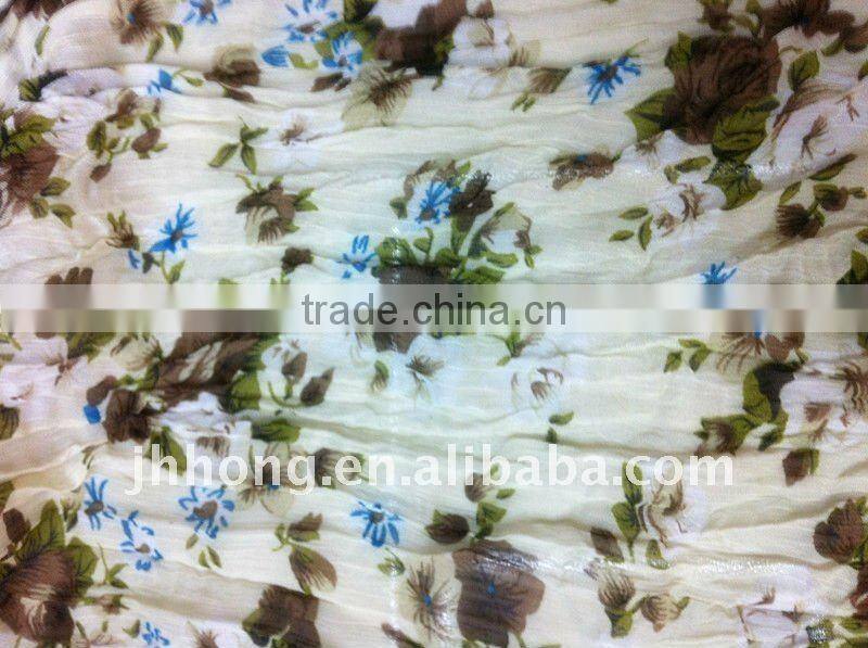 brown lady's fashion chiffon scarf with rose