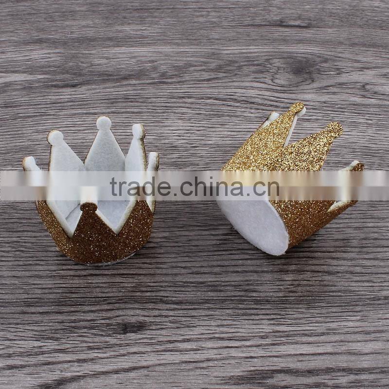 fabric lace flower crown with glitter clip for kids hair accessories