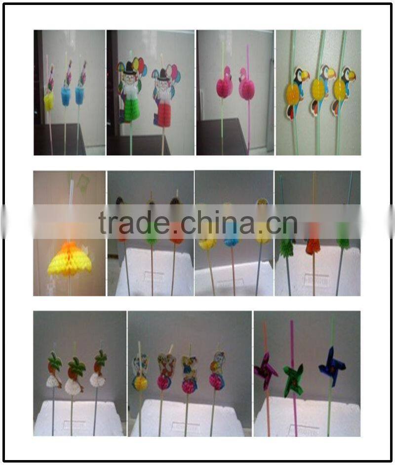3D Fruit Drinking Plastic Straw 50pcs in a box Birthday Party Bar Cocktail Decoration Christmas