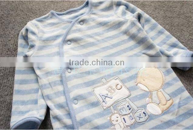 Super Cute 100% cotton unisex long sleeve baby romper wholesale