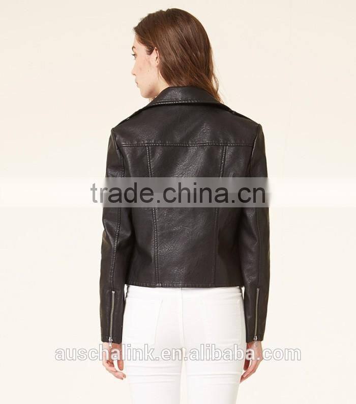 new arrival pakistan style girls short leather jacket made in china 2016