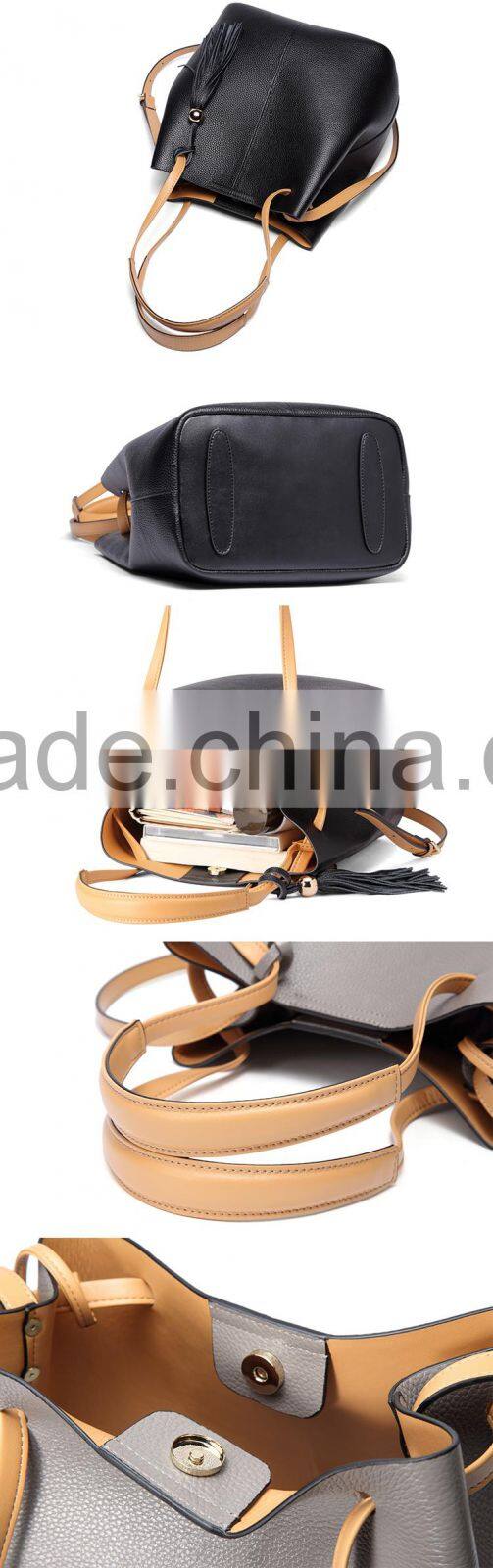 Fashion Women Genuine Top Cow Leather Travel Shoulder Bags Wholesale High Quality Big Size Shoulder Handbags For Ladies