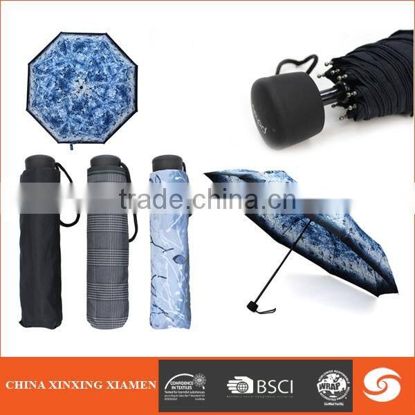 hgih Quality Fasion Girl 3 Folding Umbrella With Wooden Handle