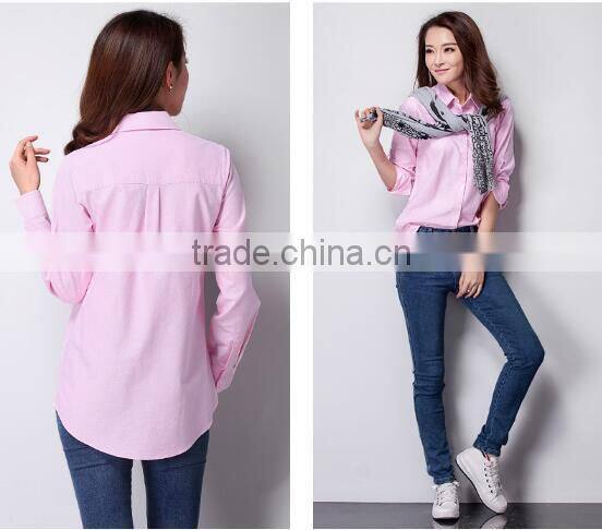 latest royal oxford fabric women shirt bright color oxford shirt