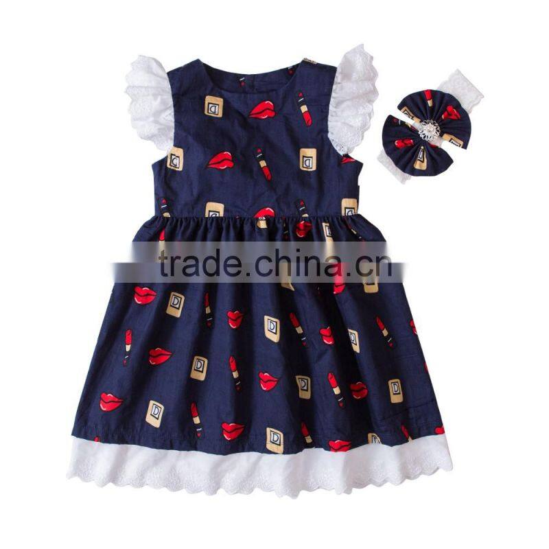 wholesale fashion baby girls vintage floral dress boutique kids flower cotton ruffle summer dresses frocks designs