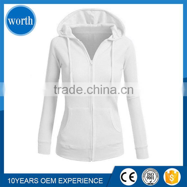 OEM Women's Comfy Versatile Warm Knitted Full Face Zip Hoodie Jackets