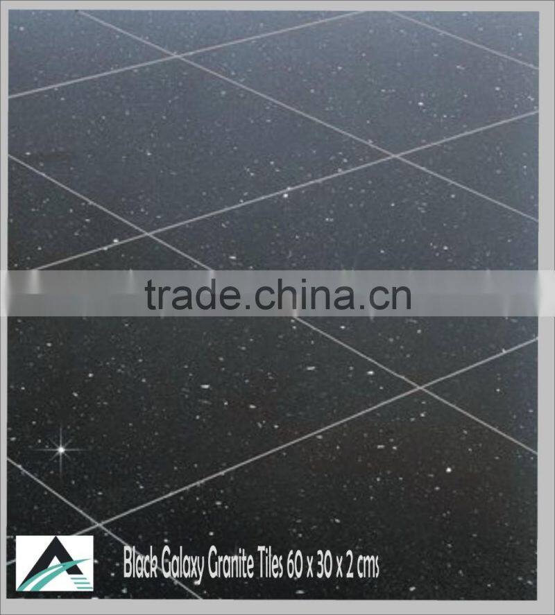 Indian Black Galaxy Granite Tiles & Slabs with polished
