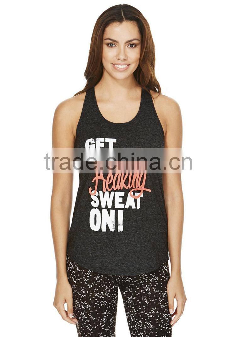 wholesale printed Active Slogan Racerback Vest hot girls sexy tank tops/singlets
