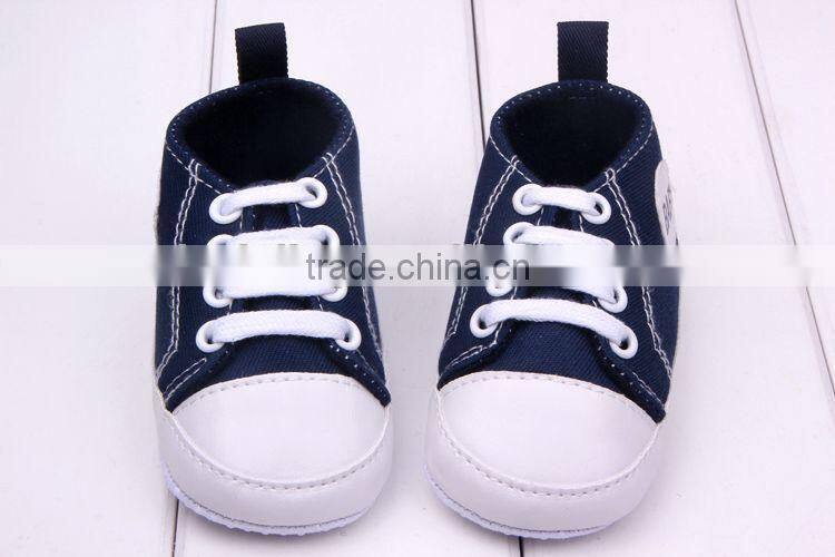 2014 new baby product boys brown cotton baby canvas shoe newborn shoes for boys prewalking