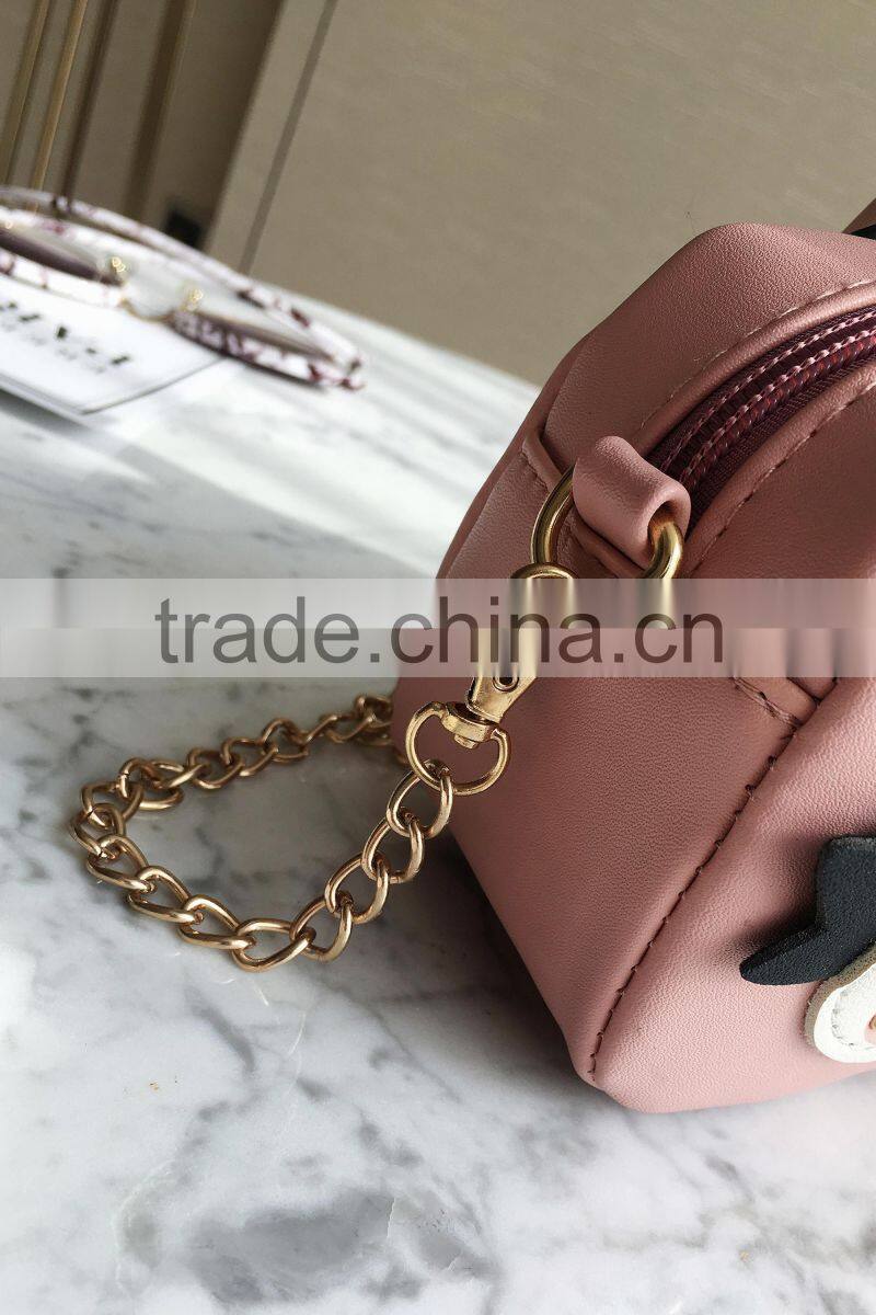 sweet girls fashion sling long strap handbags one pink bag