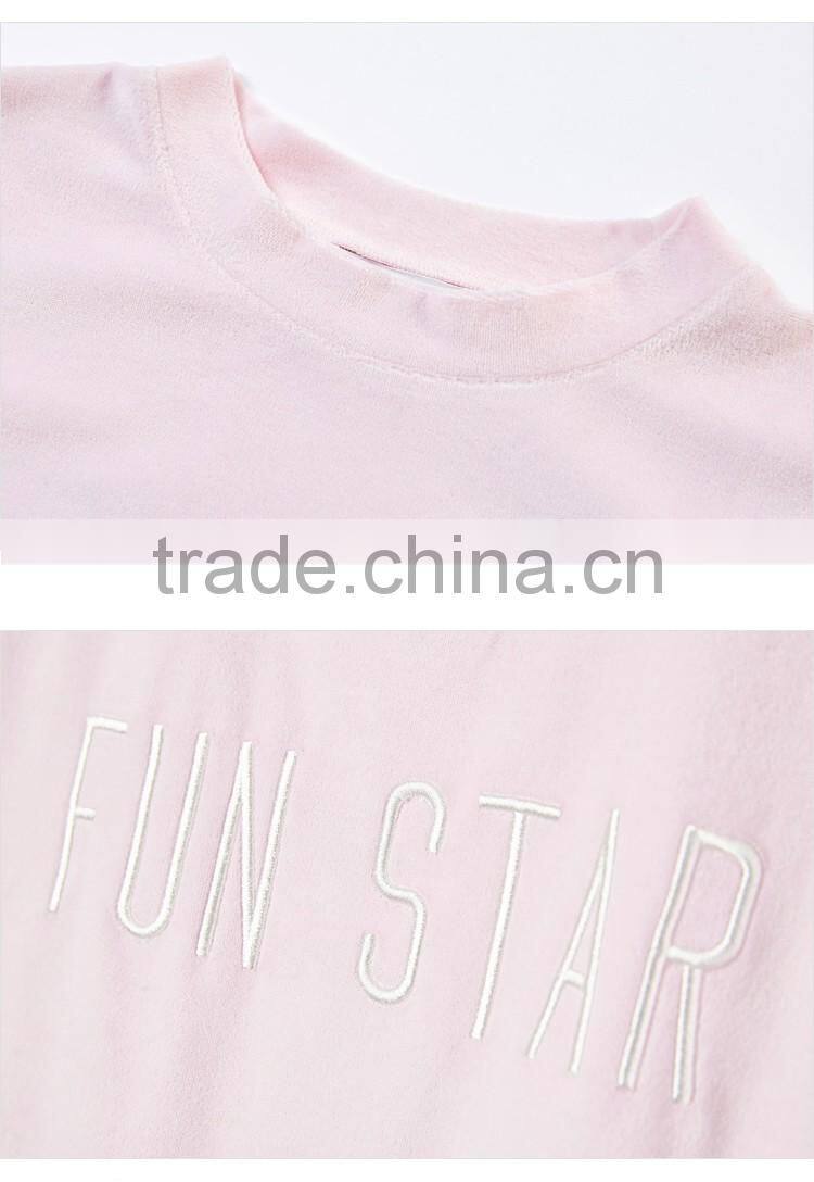 Longline Cutting Tshirts Plain Thin Embroidery Logo Women T Shirt