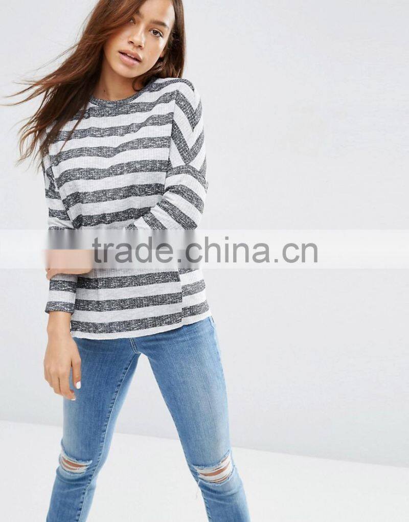 Textured Stripe Rib custom t shirt wholesale china