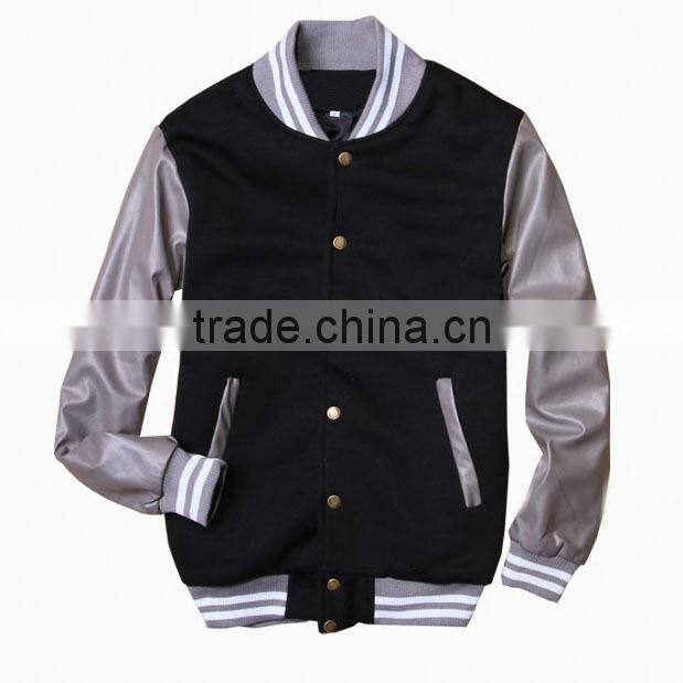 varsity jacket with leather sleeves for men,wholesale leather jackets for men