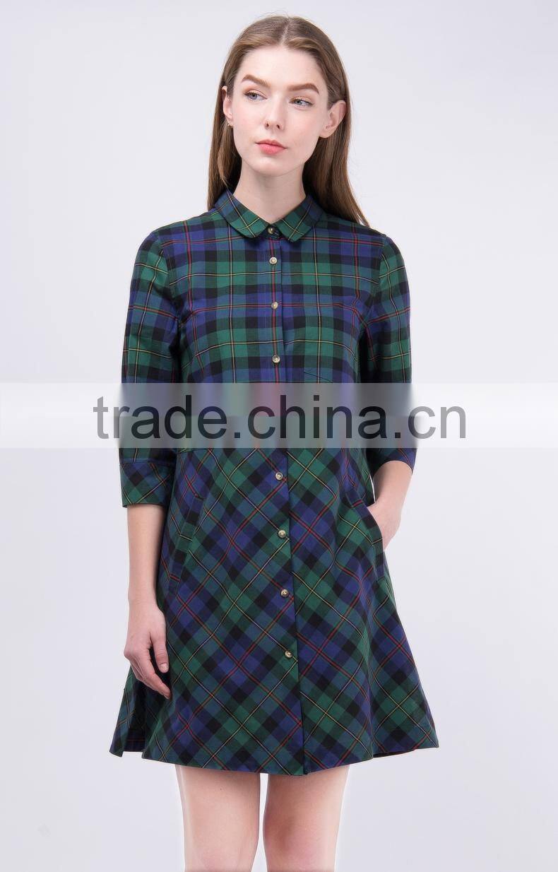Z&M New women latest fashion dress shirt dress cotton dress