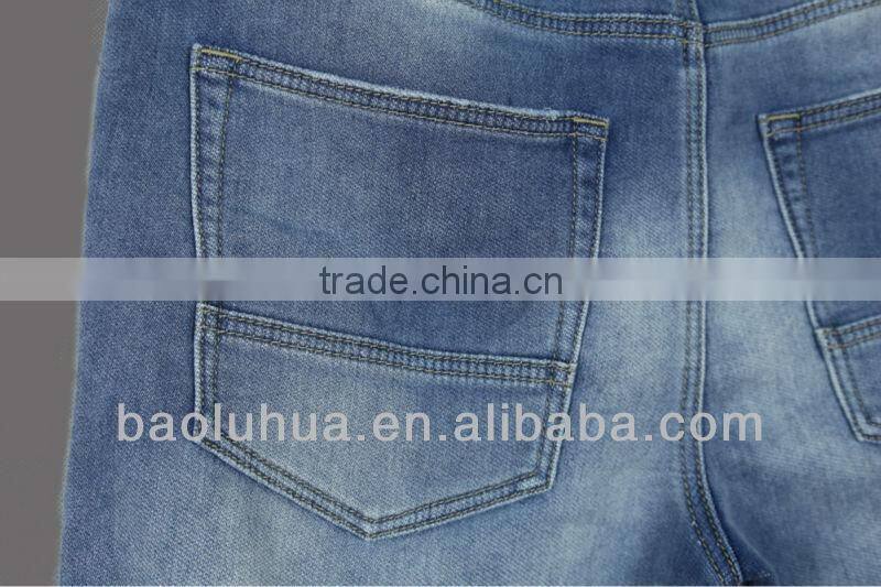 blue denim mens elastic waist sports pants