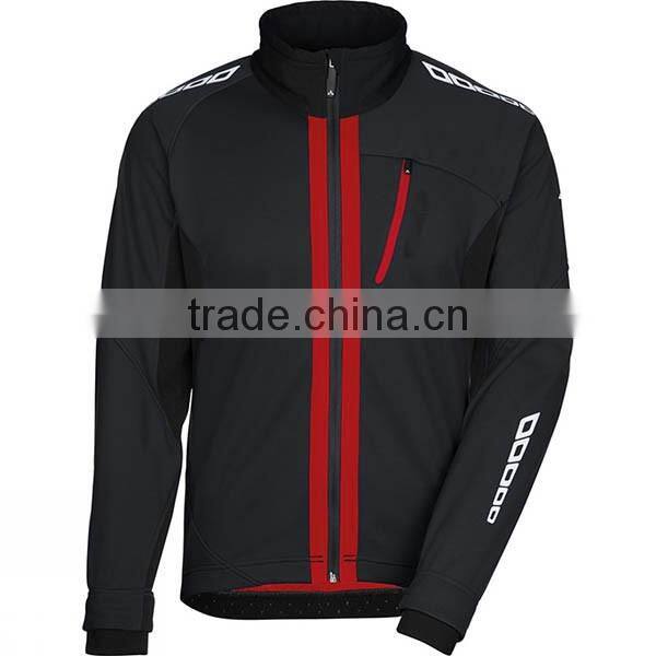 Comfortable elastic cuff softshell jacket men China bike jacket waterproof