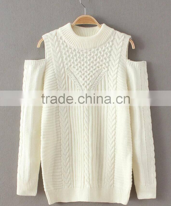 EY0860S Hot Sale 2016 Women Long Sleeve Off-Shoulder Knitted Pullover Sweater