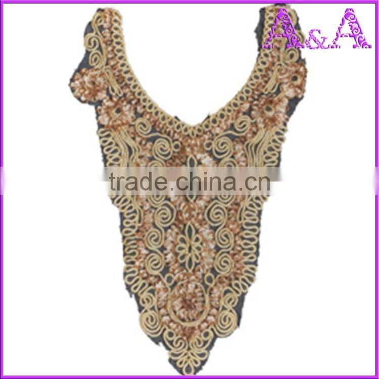 Rice white small wave water soluble lace trim embroidered crochet lace collar