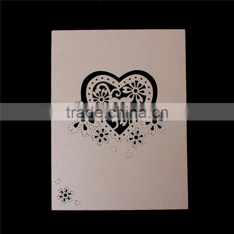 Paper Wedding Party Name Place Card Heart Pink Orange