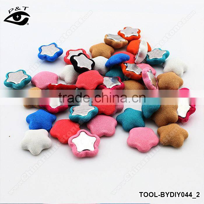 Flatback Star Fabric Covered Button 15mm Handmade DIY Jewelry Accessories for Garment Bag