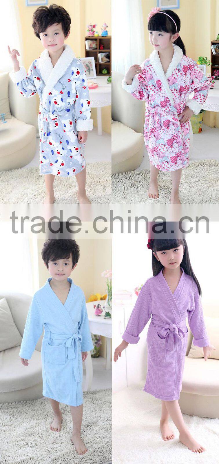china hot sale hooded kids fancy terry bathrobes wholesale