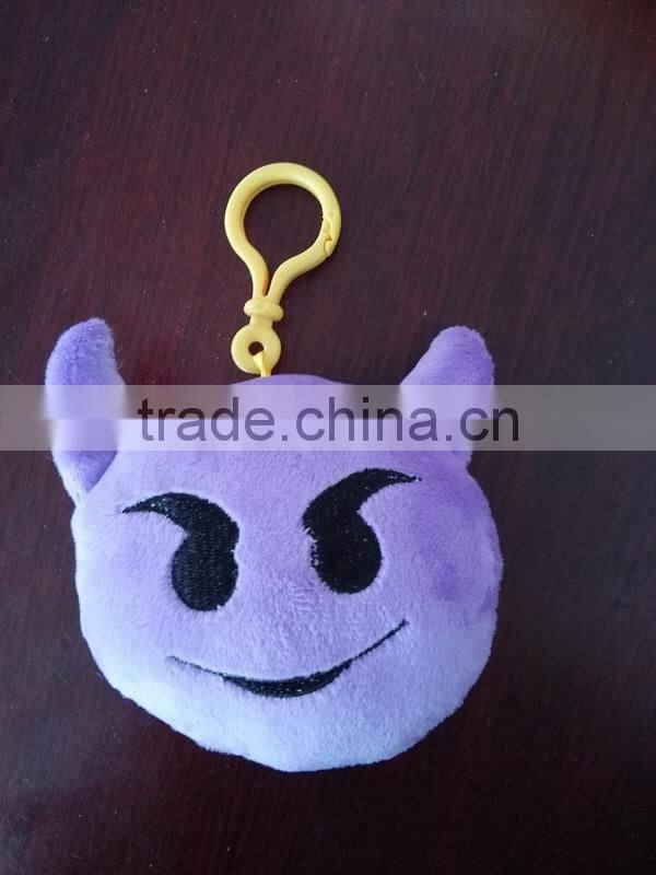 Customs stuffed soft emoji keychain popular cheap mini pillow stuffed plush custom whatsapp emoji emoticon keychain