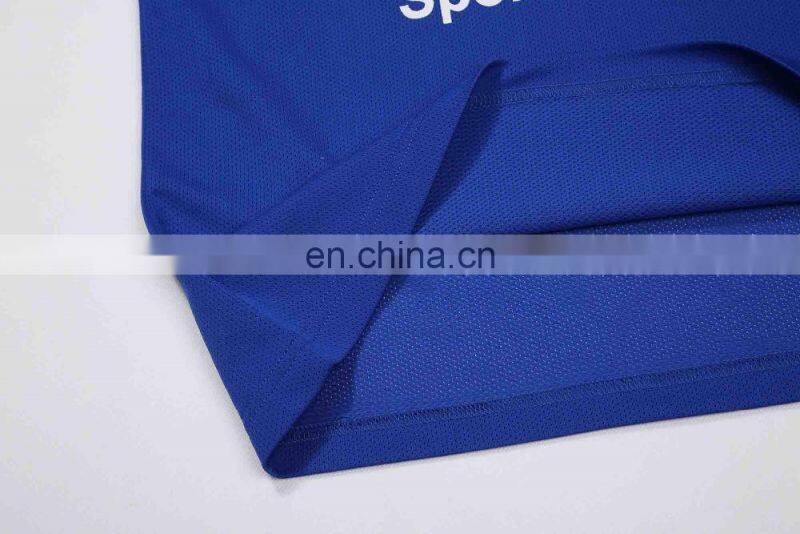 Mesh Vest Blue Sleeveless Printing Tank Top